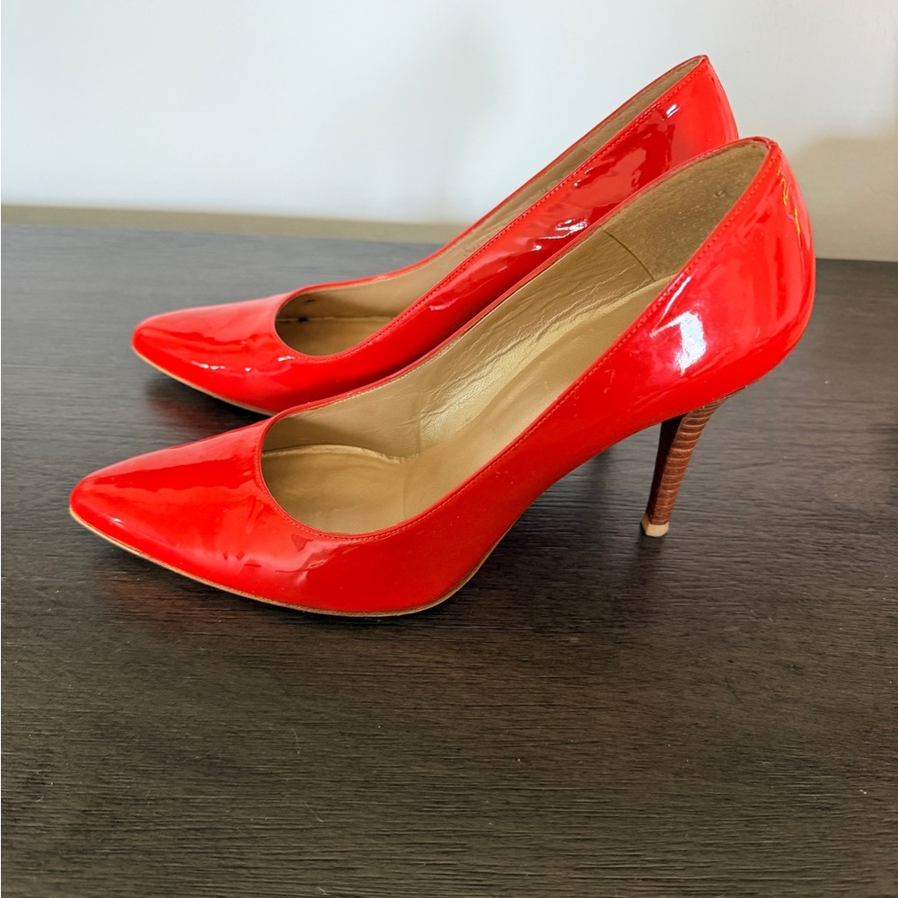 Stuart Weitzman Red Patent Leather Heels